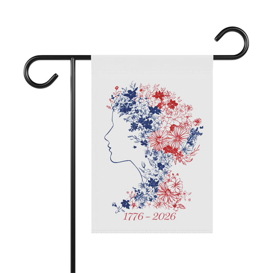 Floral Profile 1776-2026 Garden Flag | House Banner