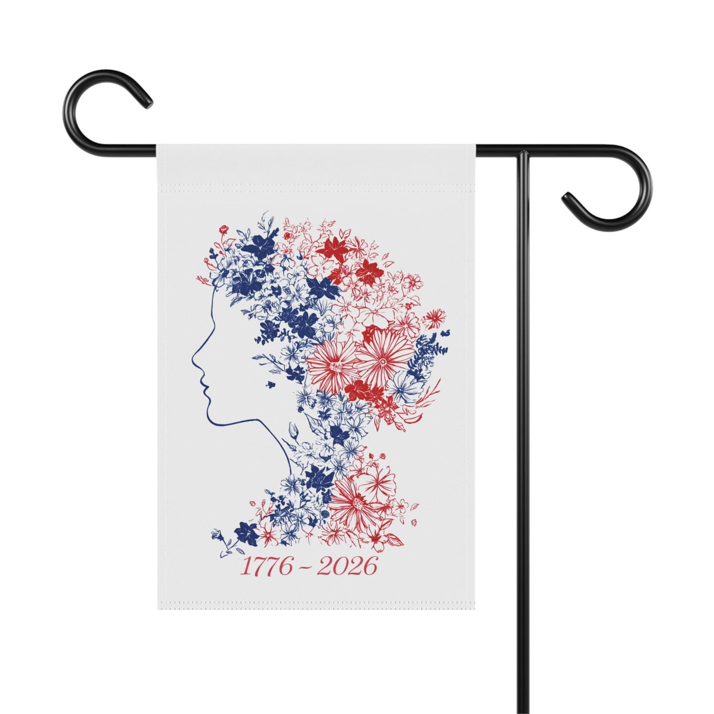 Floral Profile 1776-2026 Garden Flag | House Banner