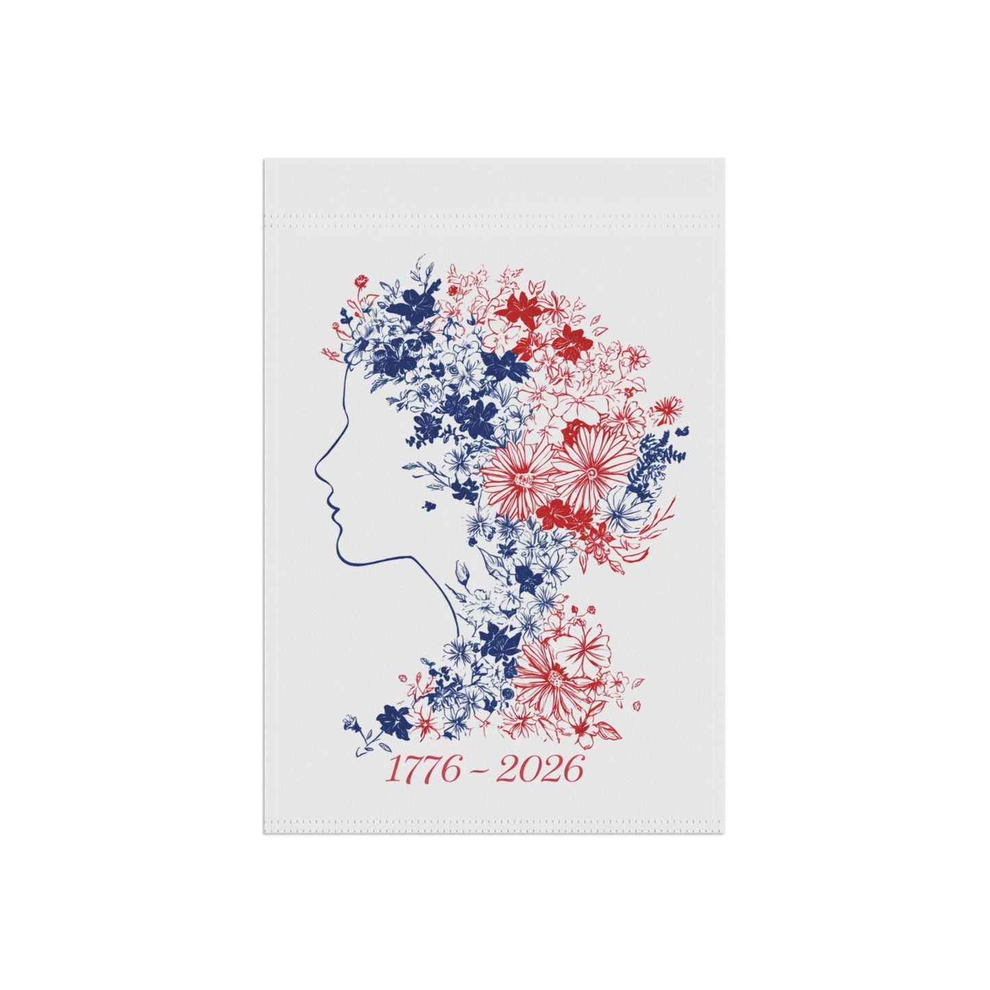 Floral Profile 1776-2026 Garden Flag | House Banner