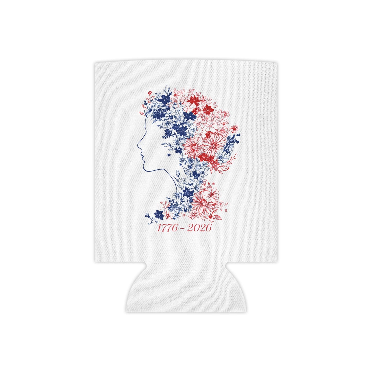 Liberty Floral Profile Can Cooler | 1776-2026 Red White Blue