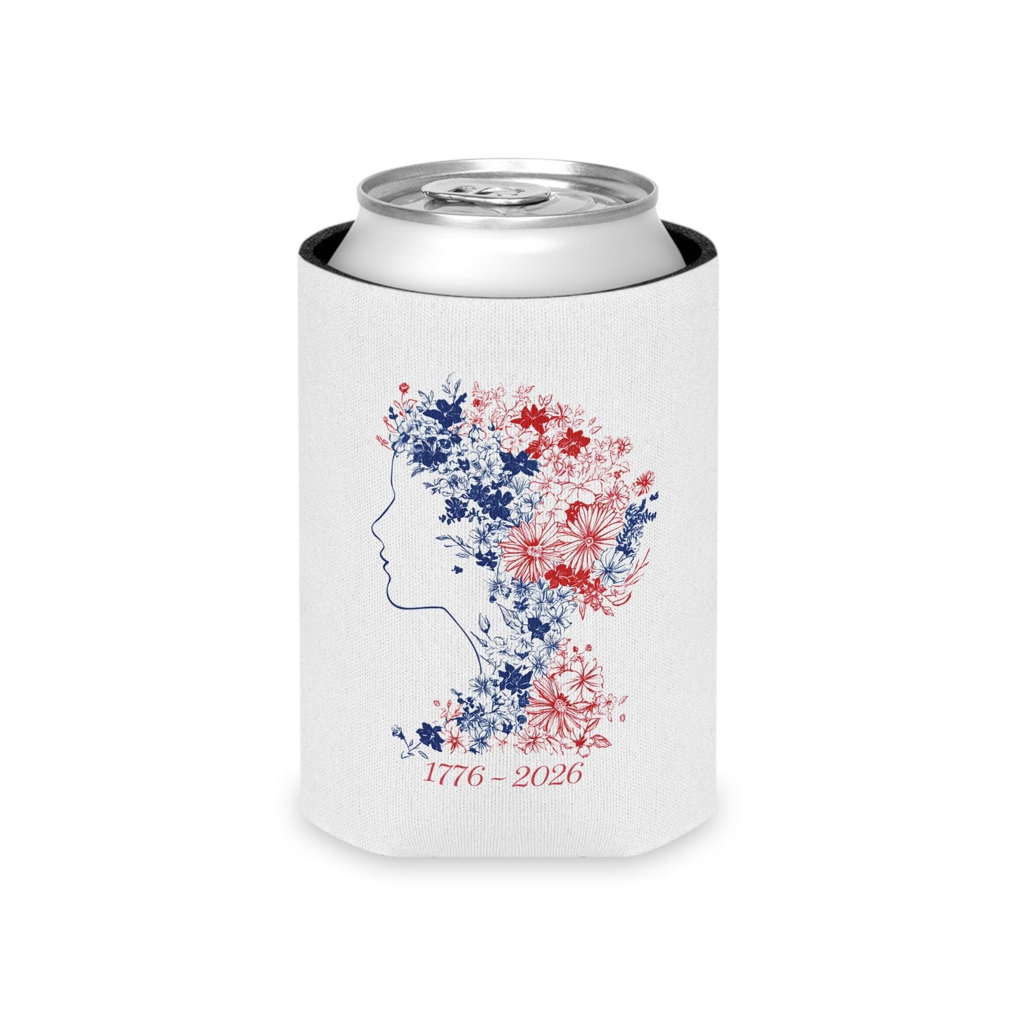 Liberty Floral Profile Can Cooler | 1776-2026 Red White Blue