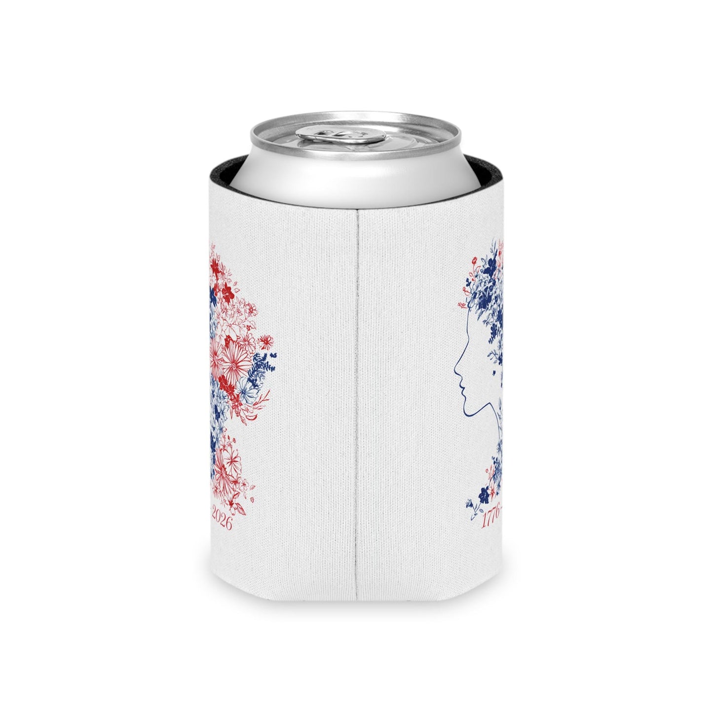 Liberty Floral Profile Can Cooler | 1776-2026 Red White Blue
