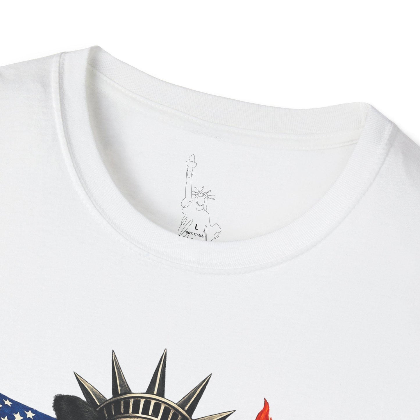 Cow Statue of Liberty with American Flag T-Shirt | Patriotic USA 4th of July