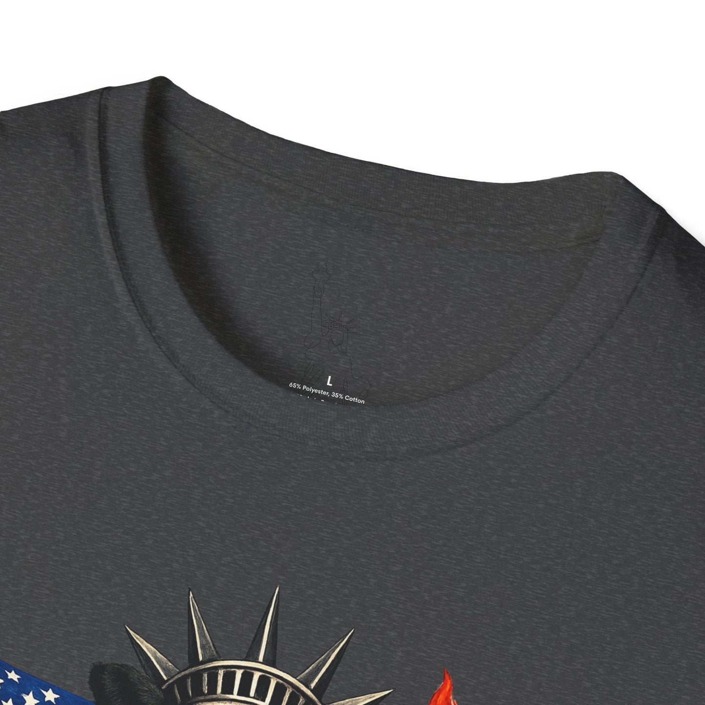 Cow Statue of Liberty with American Flag T-Shirt | Patriotic USA 4th of July