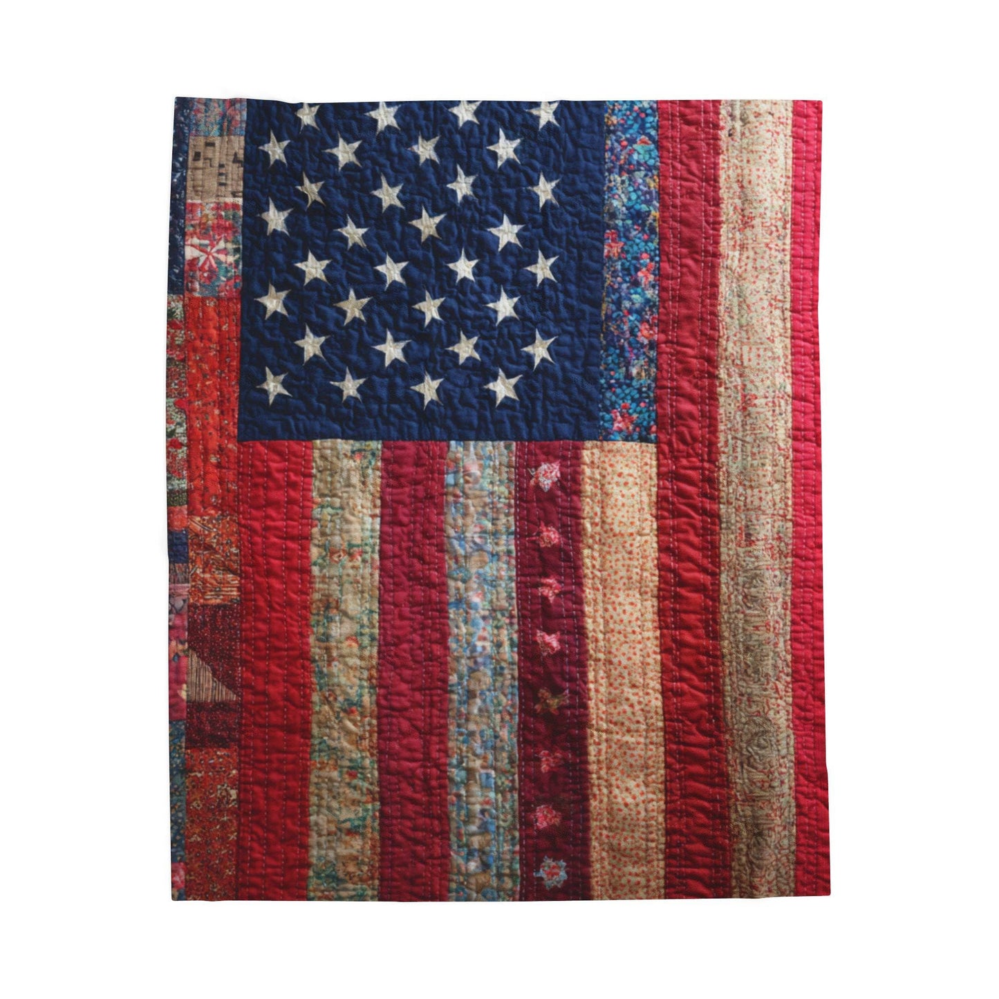 Distressed American Flag Velveteen Plush Blanket | Patriotic Stars Stripes Throw