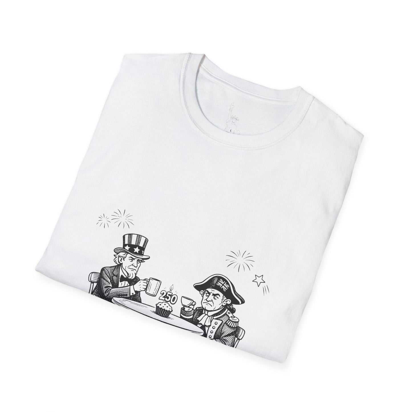 Still Independent Cheers T-Shirt | Uncle Sam & Revolutionary Soldier Illustration