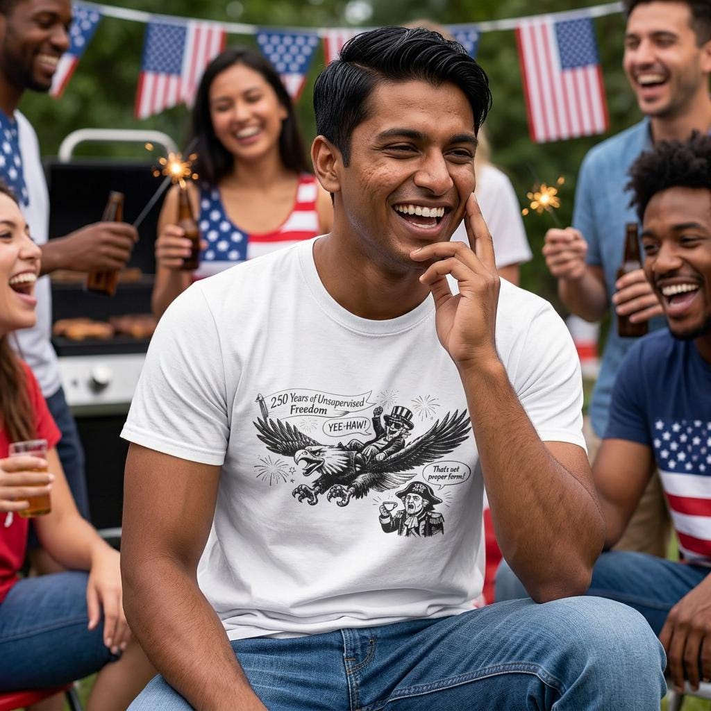 Bald Eagle Liberty Illustration T-Shirt | Patriotic America Graphic Tee
