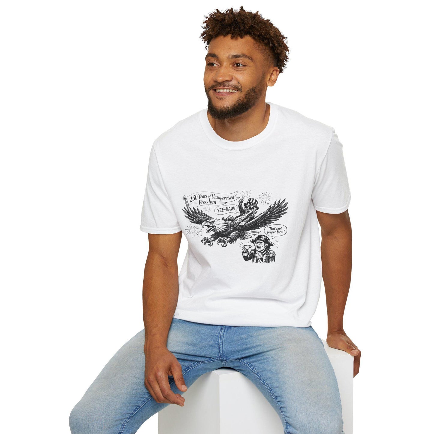 Bald Eagle Liberty Illustration T-Shirt | Patriotic America Graphic Tee
