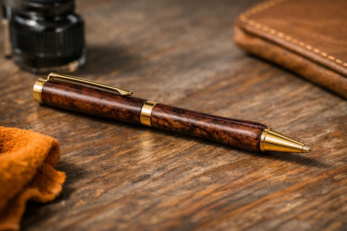 HARZO Handcrafted Walnut Burl Ink Pen and Oak - MADE in USA