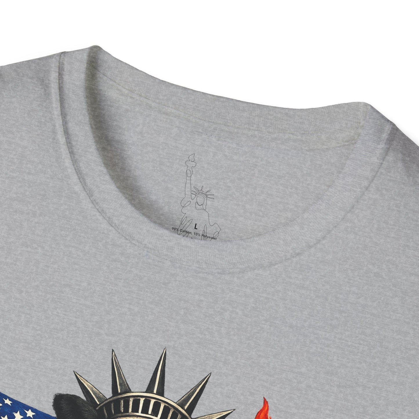 Cow Statue of Liberty with American Flag T-Shirt | Patriotic USA 4th of July