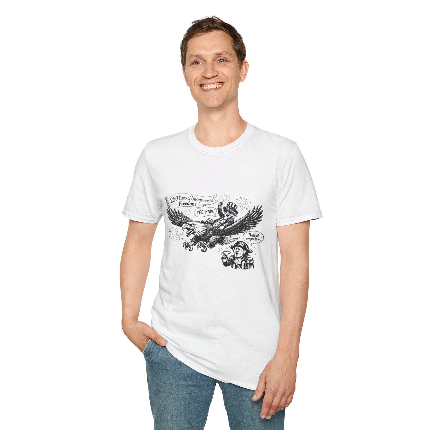 Bald Eagle Liberty Illustration T-Shirt | Patriotic America Graphic Tee