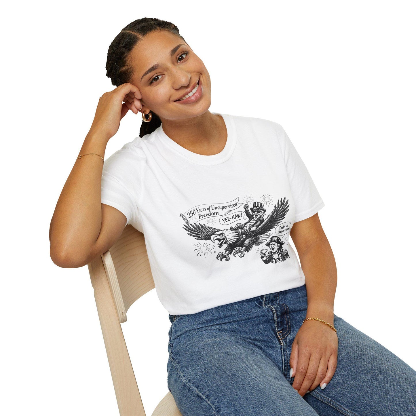 Bald Eagle Liberty Illustration T-Shirt | Patriotic America Graphic Tee