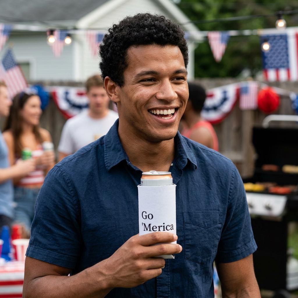 Patriotic Go 'Merica Can Cooler | 1776-2026 BBQ Drink Holder