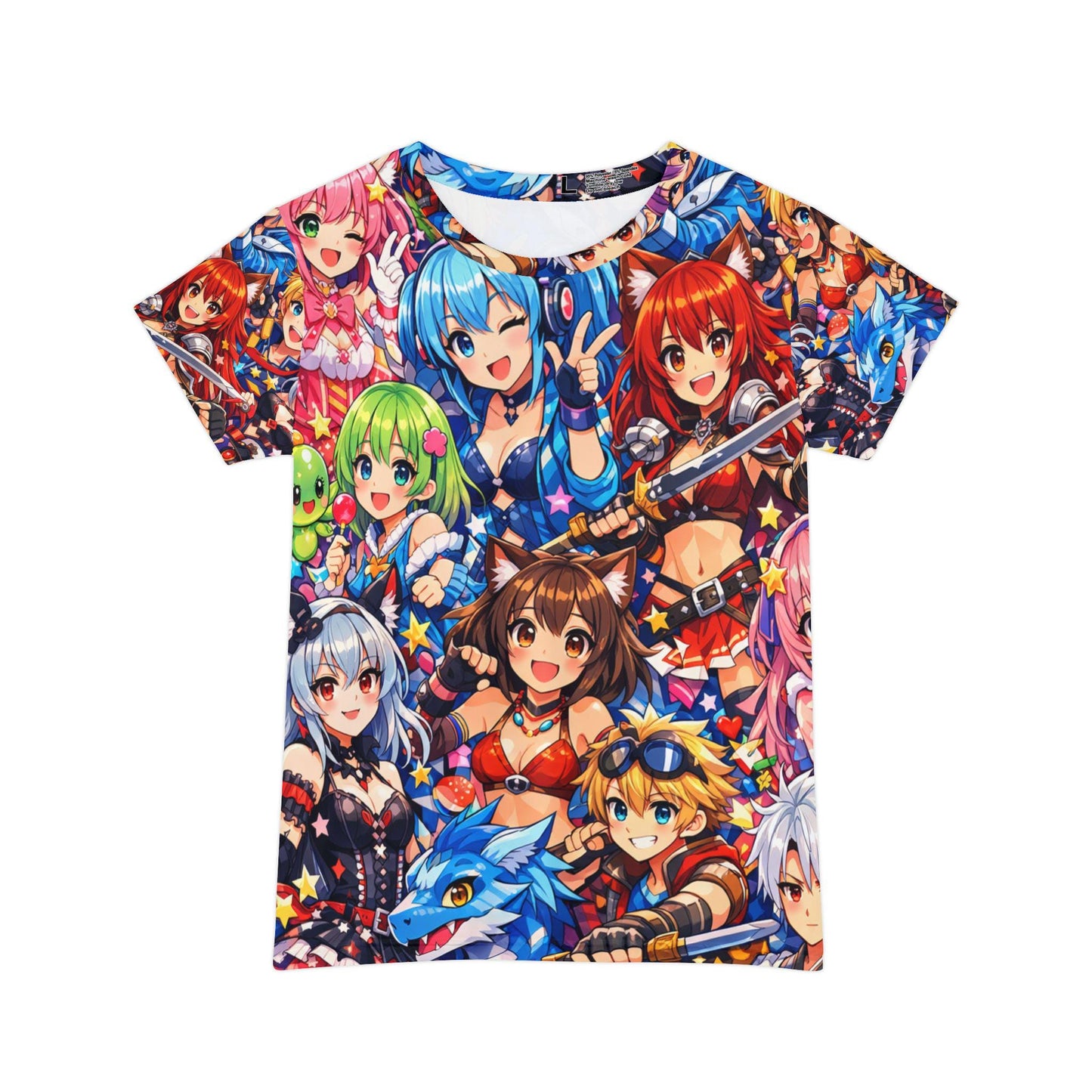 Anime Characters All-Over Print Shirt | Colorful Chibi Cast Tee