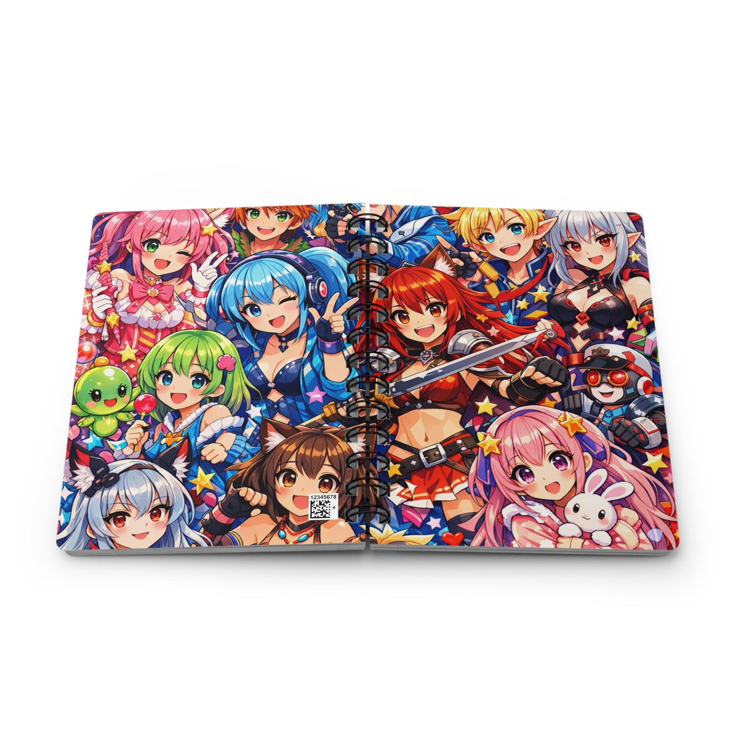 Colorful Anime Idol Characters Spiral Journal | Kawaii Fans Notebook