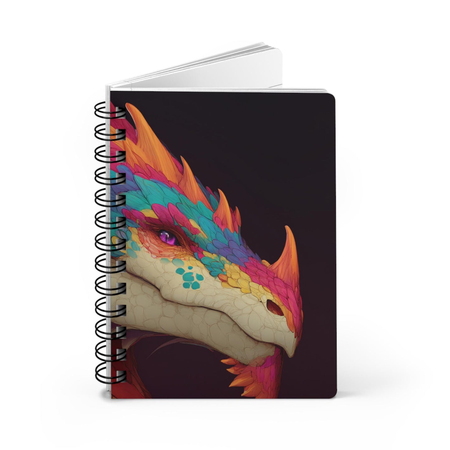 Colorful Feathered Dragon Spiral Bound Journal | Vibrant Fantasy Creature Notebook