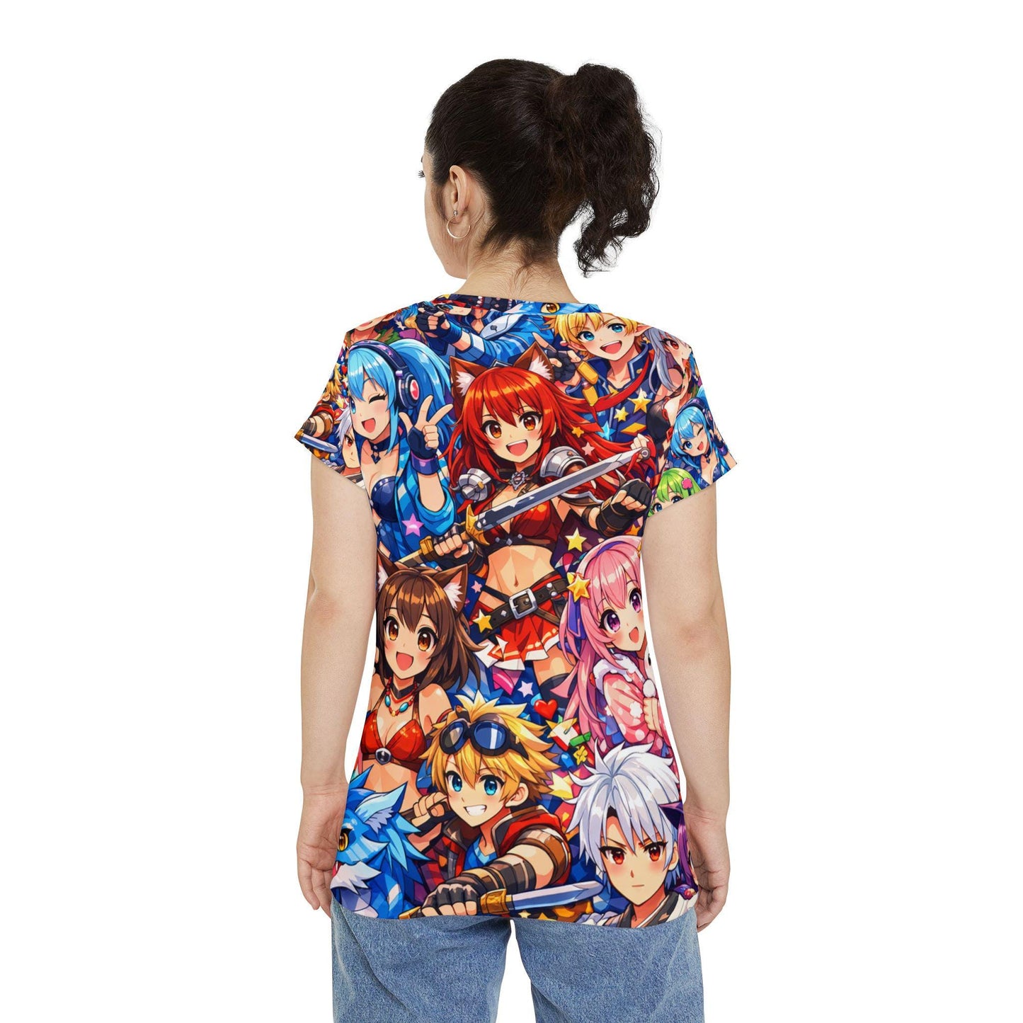 Anime Characters All-Over Print Shirt | Colorful Chibi Cast Tee