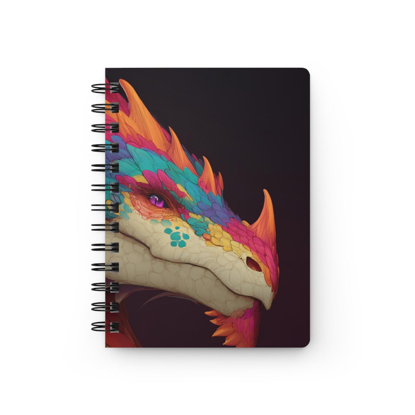 Colorful Feathered Dragon Spiral Bound Journal | Vibrant Fantasy Creature Notebook