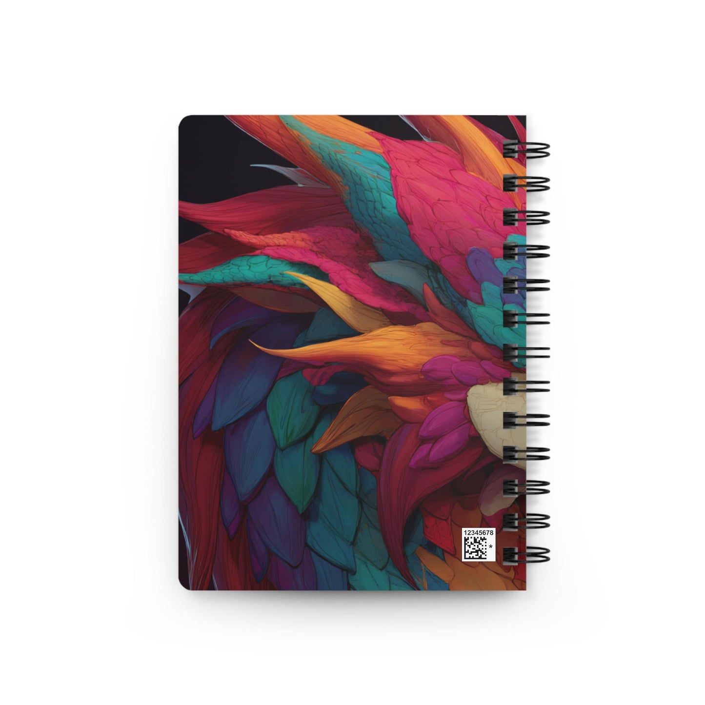 Colorful Feathered Dragon Spiral Bound Journal | Vibrant Fantasy Creature Notebook