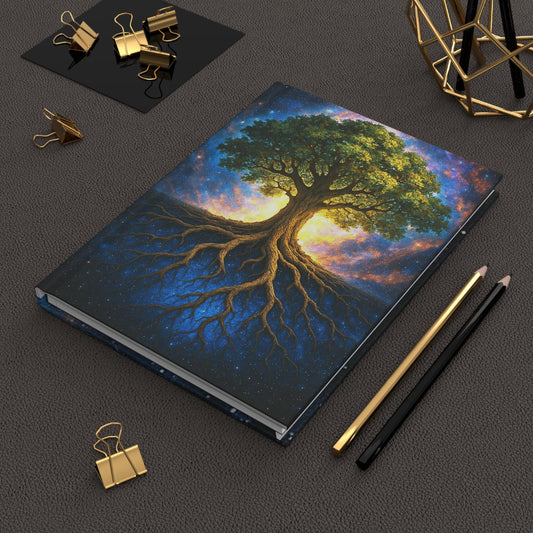 Tree of Life Hardcover Journal | Cosmic Roots, Starry Sky