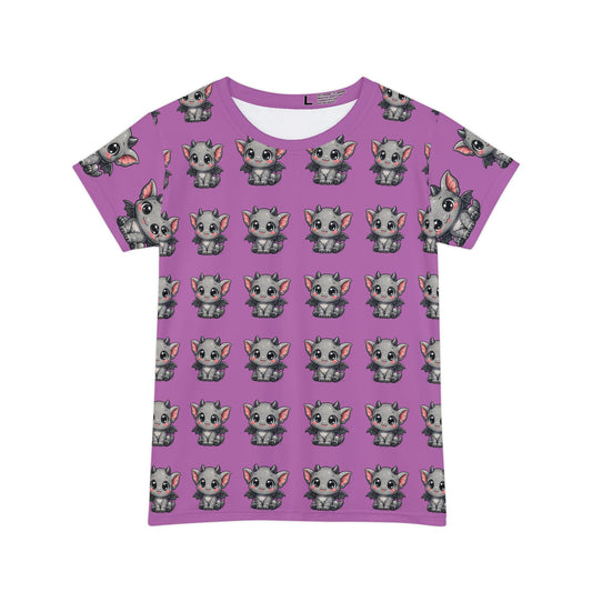 Unicorn Kitten All-Over Print Shirt | Whimsical Mauve Tee