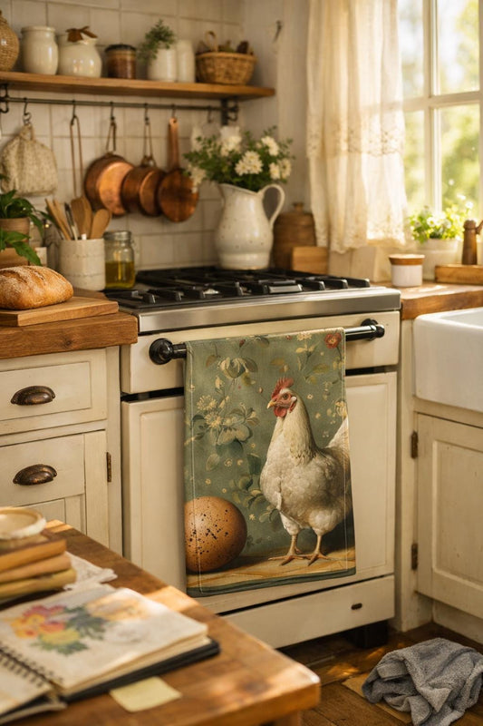 Farmhouse Modern Chicken and an Egg Kitchen Towel