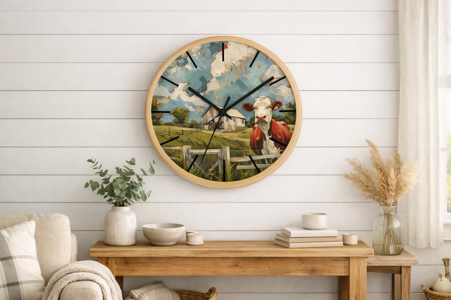 Farmhouse Scene Wall Clock