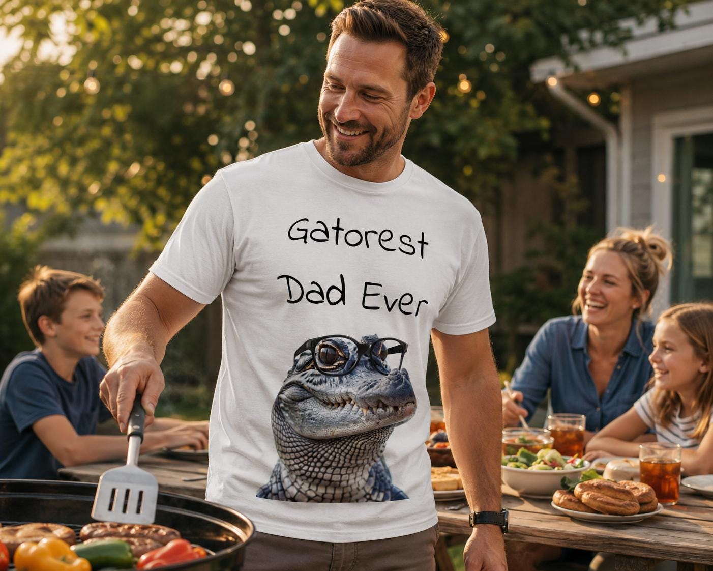Gatorest Dad Ever Unisex Cut & Sew Tee (AOP) - T-Shirt
