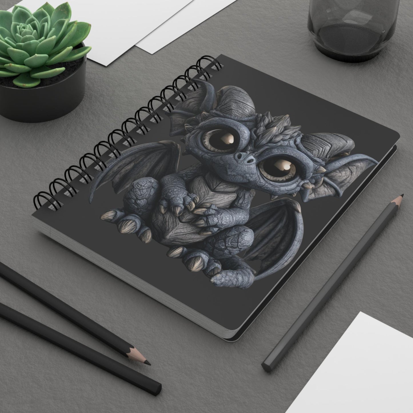 Baby Dragon Spiral Bound Journal | Fantasy Notebook, 150 Lined Pages