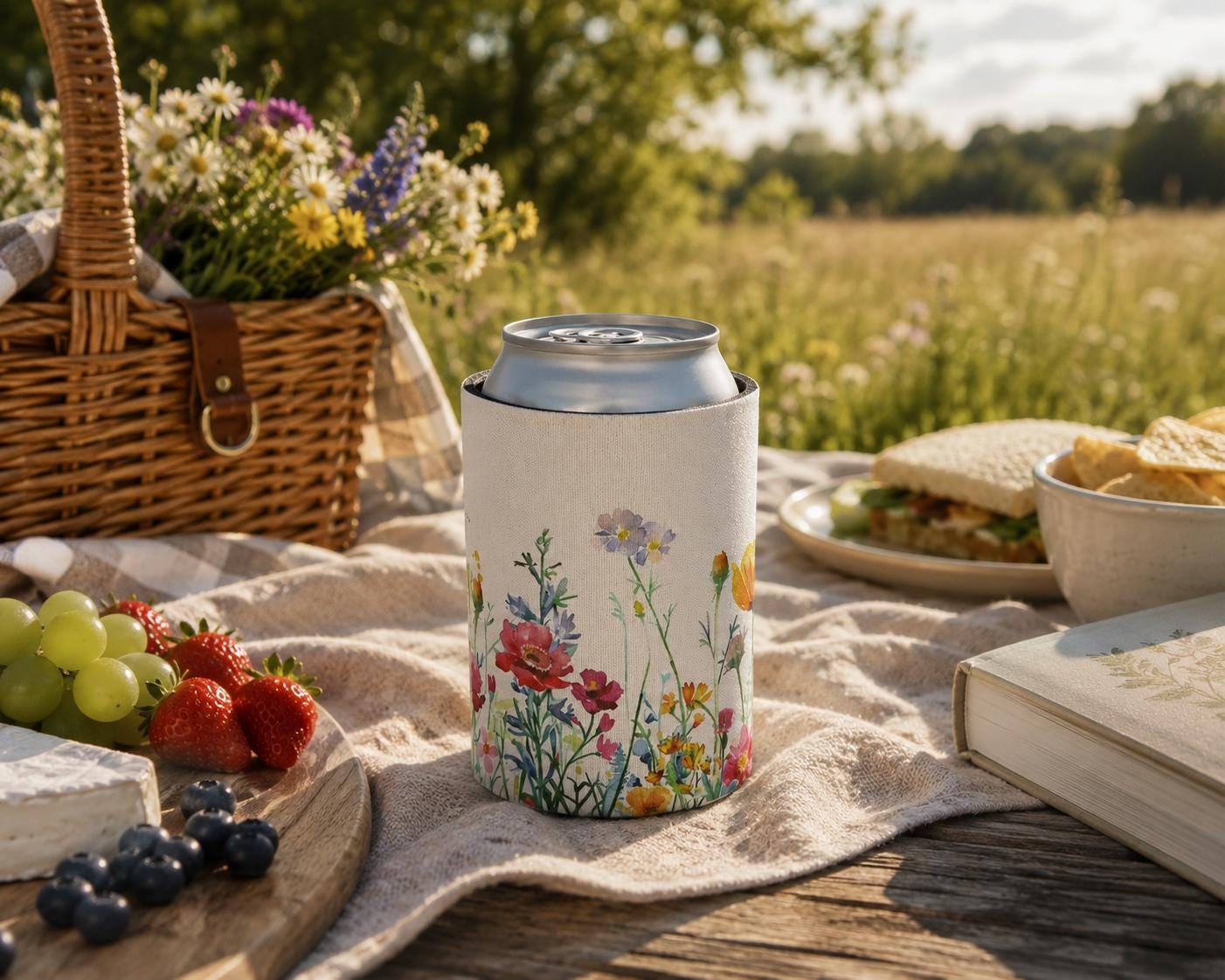 Dainty Flower Can Cooler - Koozie for Women Part Duet
