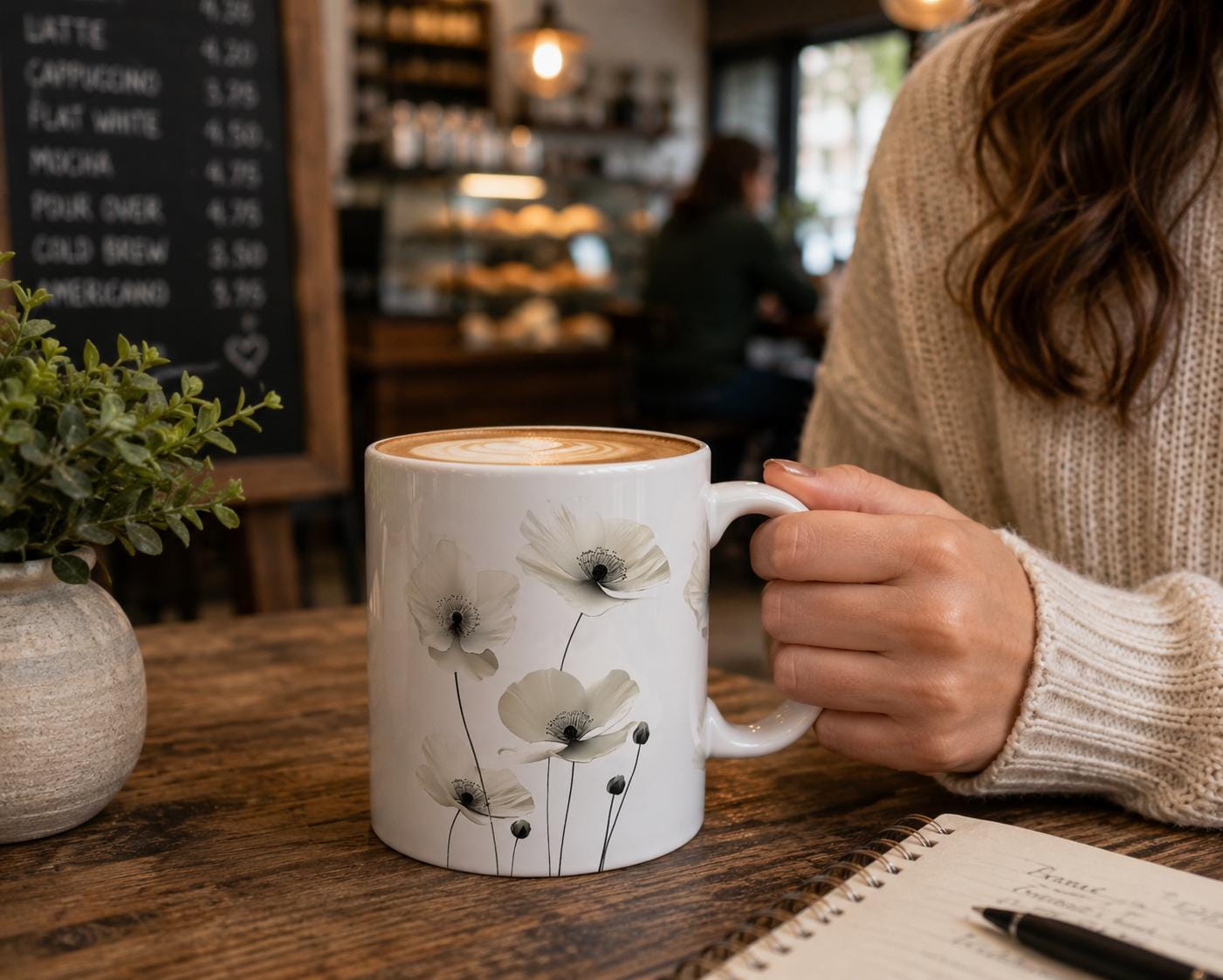 Watercolor Wildflower Coffee Mug: Transparent Floral Design
