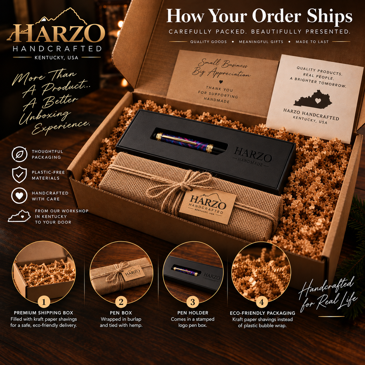 Spalted Maple Ink Pen  Handmade Gift Set by HARZO